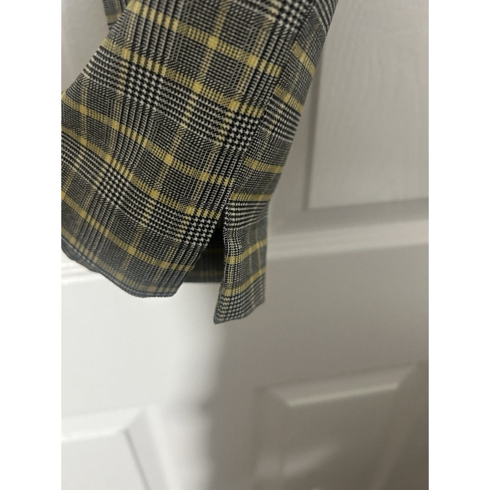 Counterparts Plaid Cigarette Pants Size 6 Gray Yellow Windowpane Ankle Workwear - Picture 6 of 8
